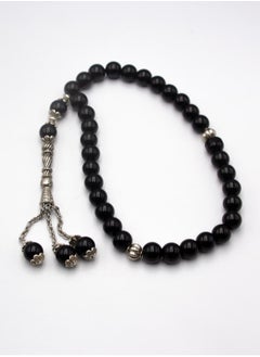 Natural Crystal Black Onyx  Crystals Tasbih Prayer Beads Made (10mm - 33 beads)