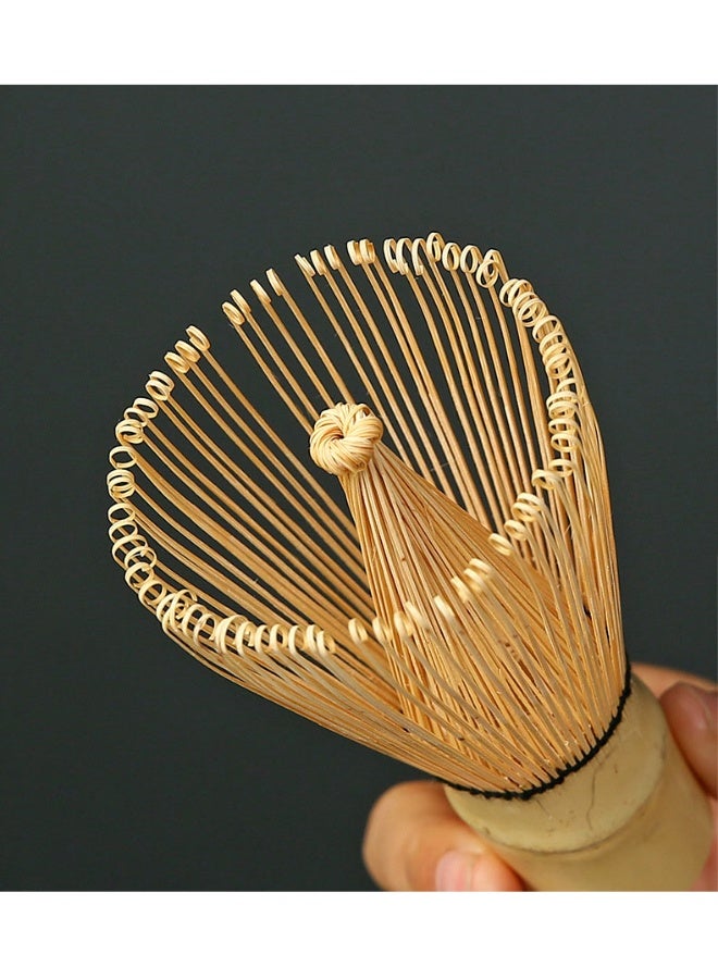 نهر قو مجموعة مكونة من 4 قطع من خفاقة شاي الماتشا، أداة شاي الماتشا التقليدية المصنوعة يدويًا، مجموعة إكسسوارات الحفل، مجموعة ملاعق الخيزران لتحريك الماتشا - Image 3