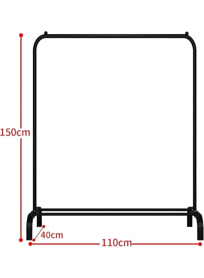 ستاند ملابس زوجي معدني بالكامل – منظم ملابس قوي باللون الأسود - Image 2