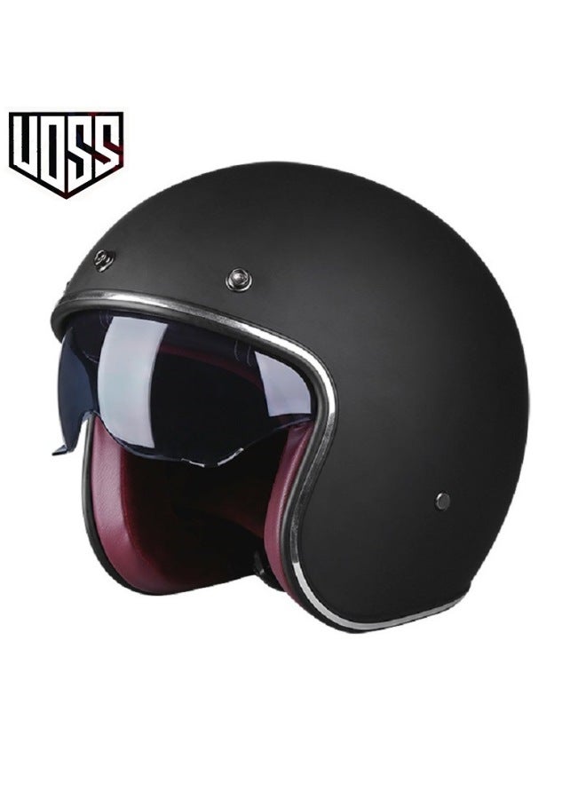 060 Sub-black Virue Electric Motorcycle Helmet Full Helmet Running Helmet Kart Retro Half Helmet