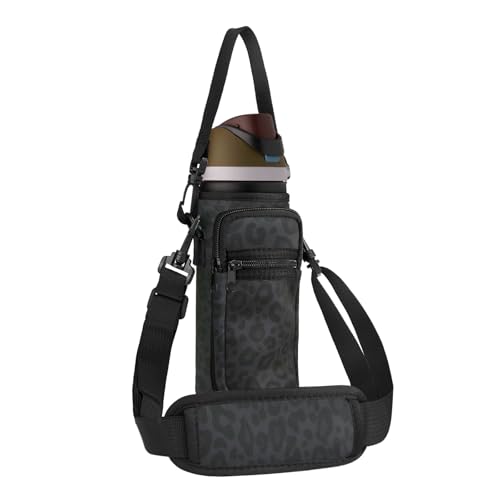 SLEILIN Neoprene Water Bottle Holder Bag with Cell Phone Pocket Compatible with Owala FreeSip 24 oz，Water Bottle Carrying Bag ，with Adjustable Shoulder Strap,for 24oz Stainless Steel Water Bottle - Image 1