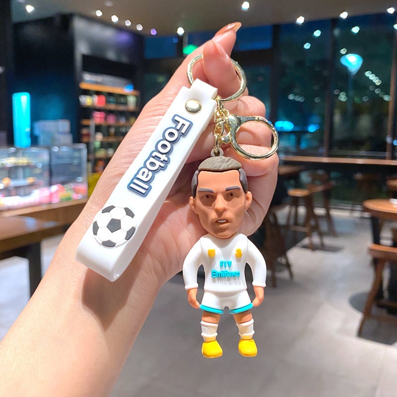 CR7 Football Player Keychain Cartoon Silicone Keyring for Men & Women