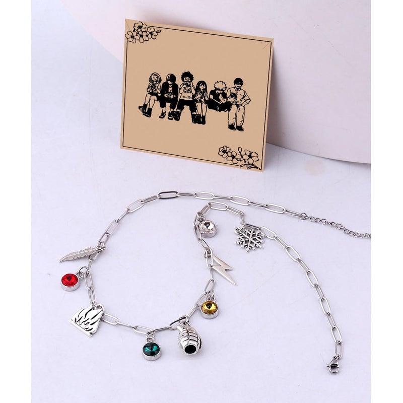 MAOFAED Japan Anime Charms Necklace for Fans, Paperclip Chain Necklace for Men Women, Anime Lover Gift (herolinkNE) - Image 3
