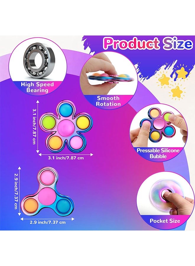 2 Pack Pop Fidget Spinner, Sensory Stress Relief Calming Toys, Novelty Gift for Kids Adults Autism ADHD Eid Birthday - Image 3