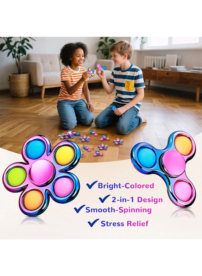 2 Pack Pop Fidget Spinner, Sensory Stress Relief Calming Toys, Novelty Gift for Kids Adults Autism ADHD Eid Birthday - Image 4