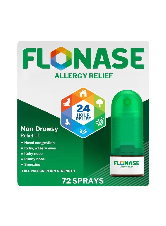 FLONASE بخاخ أنف لتخفيف الحساسية، دواء الحساسية غير المسبب للنعاس لمدة 24 ساعة، بخاخ أنف مقنن - 72 بخة - تخفيف الحساسية الموسمية والخريفية - Image 2