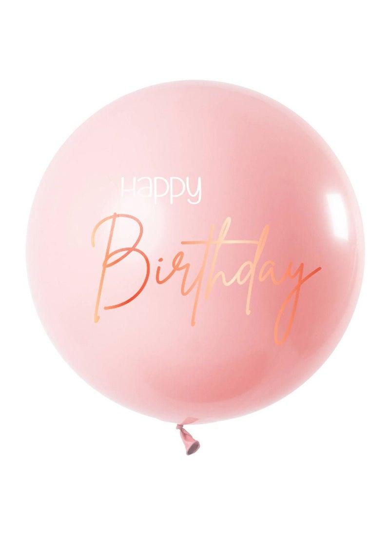 Folat Large Happy Birthday Balloon Light Pink 80 cm