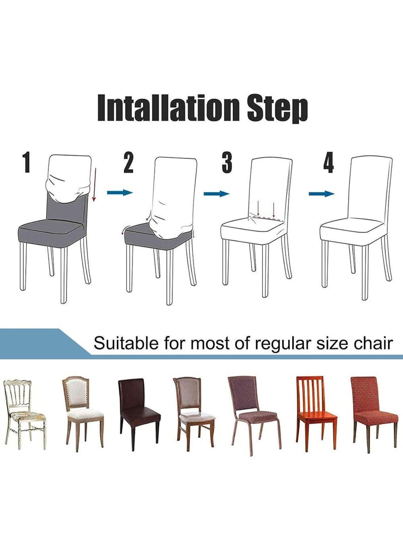 Elastic and soft velvet wingback chair covers, restaurant chair covers, ultra-soft, washable and reusable seat covers, suitable for restaurant, home, banquet and party decorations (cream, 2-piece set) - Image 5
