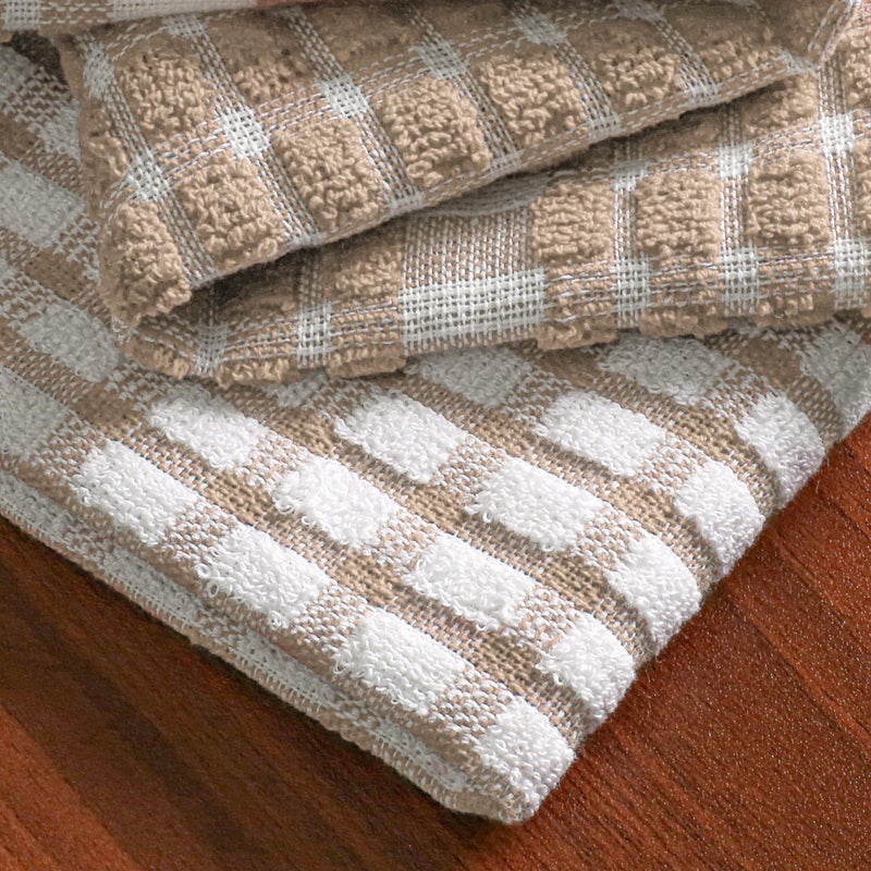 TEXSTYLE Kitchen Cleaning Towel Set of 4 Pcs | Soft & Absorbent Hand Towel for Kitchen Cleaning & Quick Drying of Plates & Glasses | 60 * 40 cms, 340 GSM (Brown) - Image 2