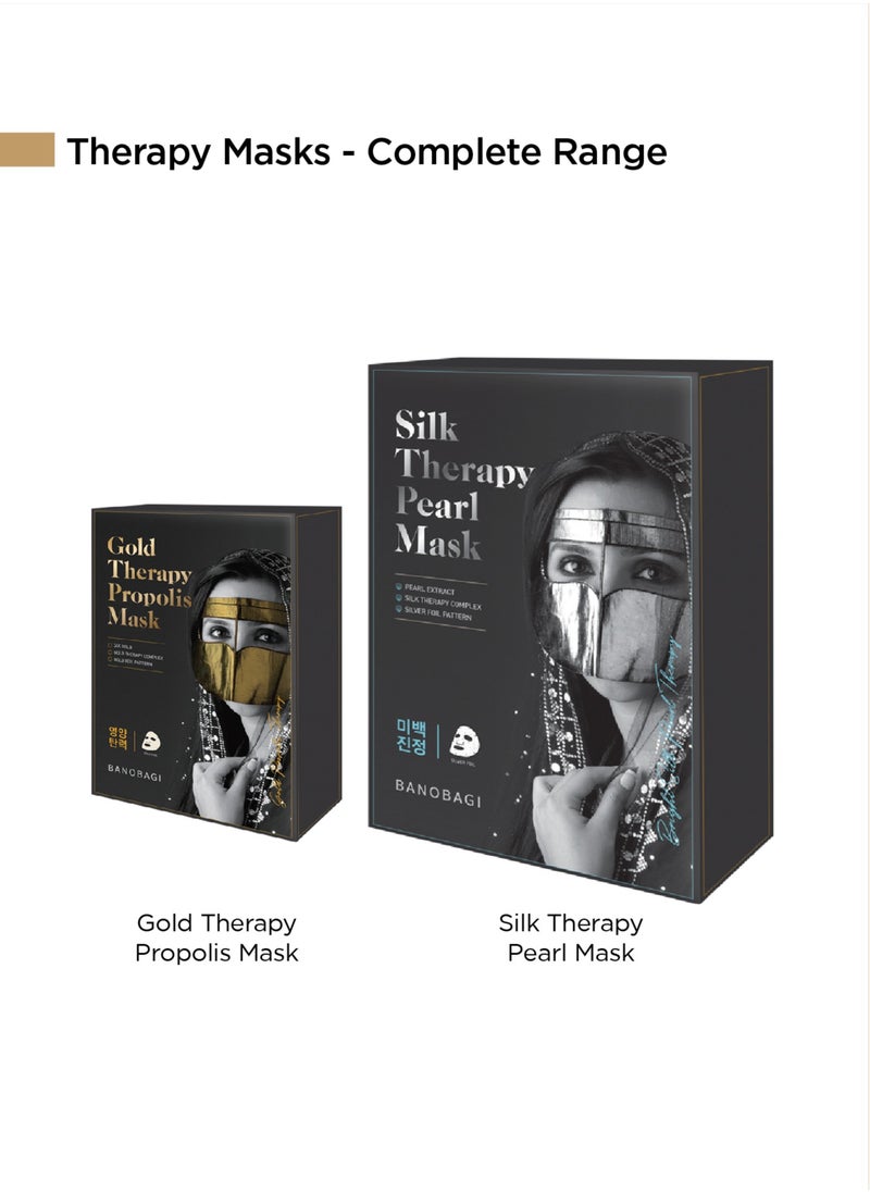 Banobagi - Silk Therapy Pearl Mask with Hyaluronic Acid - Korean Face Mask for Brightened Complexion, Moisturizing & Hydrating Skincare, with Pearl Extract and Hyaluronic Acid for Glowing Skin, Deep Moisture, and Nourishment. Ideal for All Skin Types, 3 Sheets per Pack – Perfect for Revitalizing and Firming - Image 1
