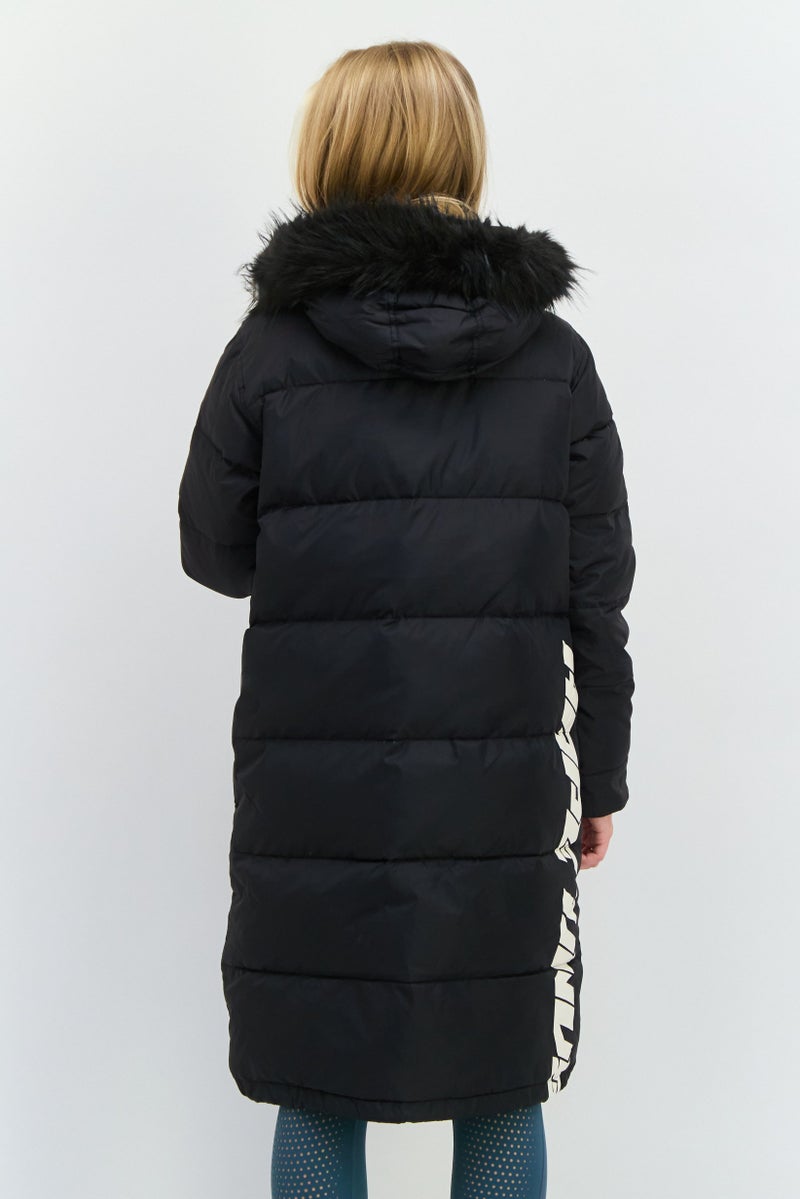 Aape BY *A BATHING APE® جاكيت باركا نسائي بشعار العلامة التجارية، أسود - Image 2