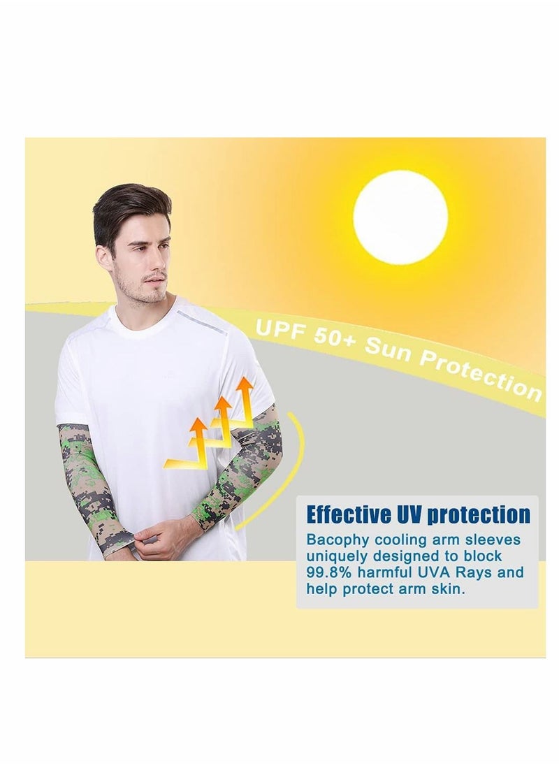 Y&D Sun UV Protection Cooling Arm Sleeves, UPF 50 Compression Long Cover, Sleeves Cooling, Cycling, Driving, Golf, Running for Men & Women - 3 Pairs  - Image 2
