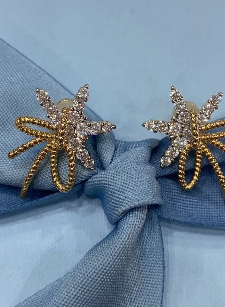 HEFANG Personalized And Fashionable Ribbon Drifting Snow Earrings  - Image 2