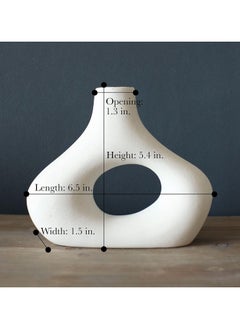 ba9ma ba9ma .Donut Vase, Set of 2 - Minimalist Nordic, White Ceramic Hollow Donut Vase Decor | Table Centerpiece, Olive Plant, Wedding, Living Room, Bookshelf, Office, Modern Home, Entryway, Console  - Image 2