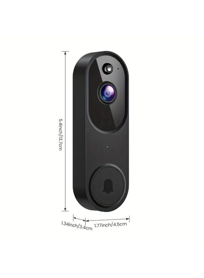 Black Wireless Doorbell 2 4G WiFi Rechargeable Battery Night Vision HD Video Wall Mounted - Image 4