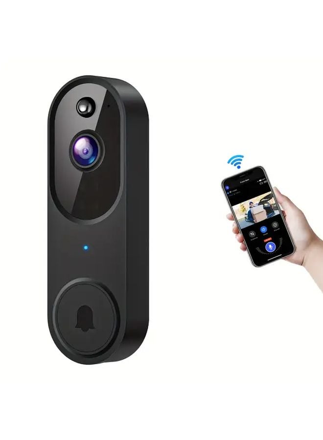 Black Wireless Doorbell 2 4G WiFi Rechargeable Battery Night Vision HD Video Wall Mounted - Image 3