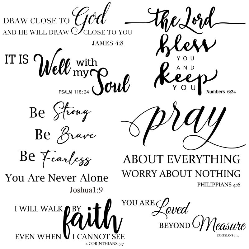 BBTO Bible Verse Wall Stickers Inspirational Quote Wall Decals Religious Motivational Scripture Sticker Peel and Stick for Bedroom Living Room Office Bathroom(Be Brave) - Image 1