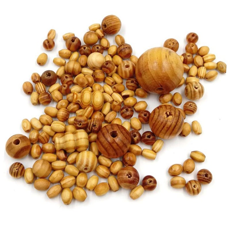 Wood Beads for Jewelry Making Round Spacer Assorted Charms 32g Craft Beads - Image 4