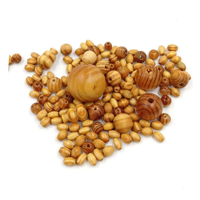 Wood Beads for Jewelry Making Round Spacer Assorted Charms 32g Craft Beads - Image 2