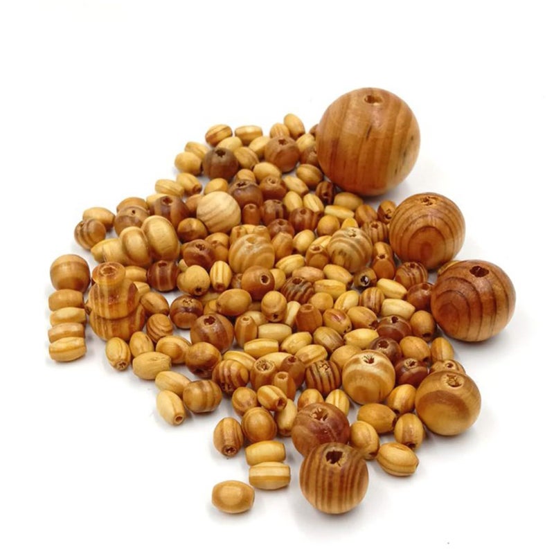 Wood Beads for Jewelry Making Round Spacer Assorted Charms 32g Craft Beads - Image 3