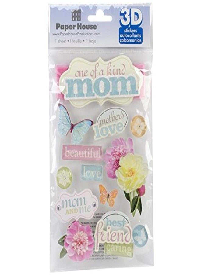Paper House Productions STDM-0192E 3D Cardstock Stickers, Mom (3-Pack)