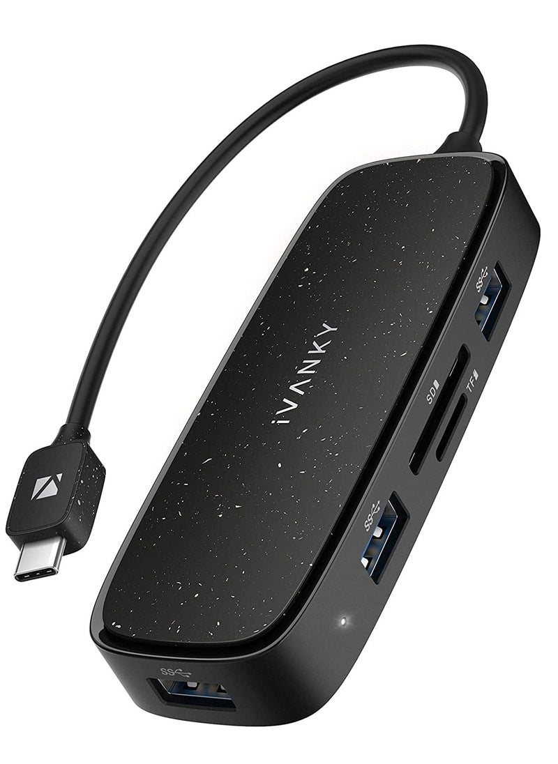 ايفانكي موزع يو اس بي نوع سي كلاسيكي، محول متعدد المنافذ 7 في 1 بمنفذ HDMI 4K، توصيل طاقة 100 واط، 3 USB-A 3.0، قارئ بطاقات SD/TF، متوافق مع M1 ماك بوك برو/اير، XPS والمزيد من الاجهزة من النوع C  - Image 1