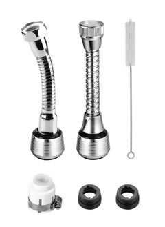 Syarme Faucet Extender Syarme Faucet Sprayer Attachment Kitchen Splash Filter Faucet 2 Pcs with 360 Degrees Moldable Sink Spray Tap Flex Faucet Aerator Universal Connector and Cleaning Brush  - Image 1