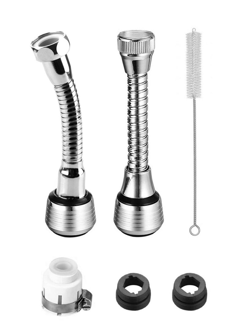 Syarme Faucet Extender Syarme Faucet Sprayer Attachment Kitchen Splash Filter Faucet 2 Pcs with 360 Degrees Moldable Sink Spray Tap Flex Faucet Aerator Universal Connector and Cleaning Brush  - Image 1