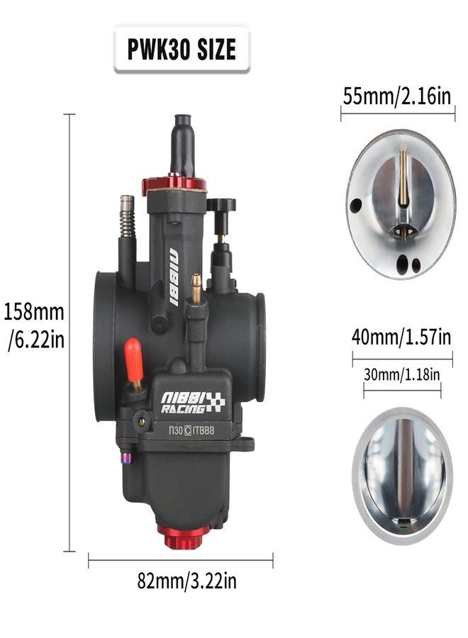 NIBBI Carburetor PWK 30mm Motorcycle, 250cc-300cc Power Carb With Carb Jets, Fit GY6 Engine Dirt Bike Mini Bike SSR TTR Apollo HAWK250 TaoTao ATV - Image 2