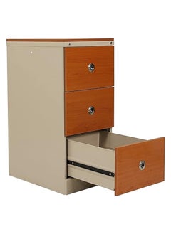 Steel Heavy Duty Filing Cabinet with 3 Drawers & Wooden Front Beige 102.5x46.5x63cm - pzsku/Z1E35B38ADEA94B6A332EZ/45/_/1740563038/fa0c5892-208d-45a9-99af-821d60c5056a