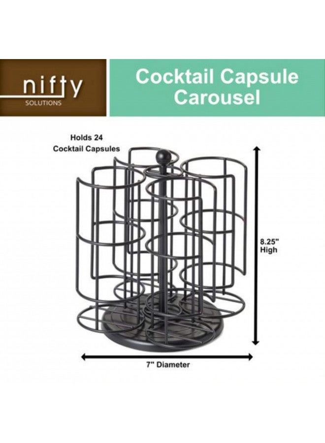 Nifty Solutions Compatible with Bartesian Cocktail Holds up to 24 Capsule Pods, Spins 360-Degrees, Medium (Pack of 1), Black - Image 3
