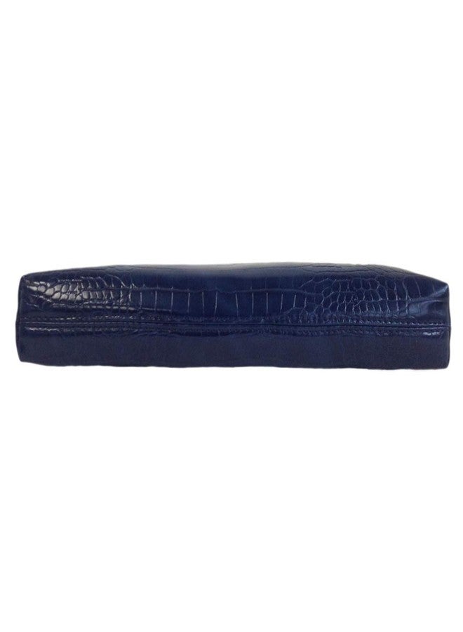 JNB Crocodile Synthetic Leather Top Handle Clutch, NAVY 12.5x7.5x2 - Image 3