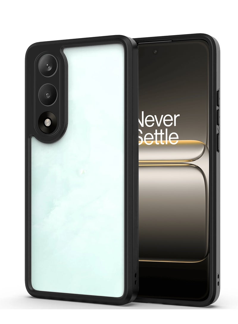 Wtech OnePlus Nord 5 / OnePlus Ace 5 Ultra 5G 2025 Hybrid TPU Silicone with Raised Armour Bumpers Slim Case Cover (MCAPSA) - Clear/Black - Image 1