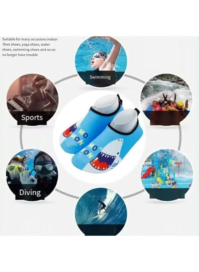 أحذية سباحة مائية للأطفال، أحذية رياضية حافية القدمين، سريعة الجفاف، غير قابلة للانزلاق، للشاطئ، ركوب الأمواج، جوارب حمام السباحة المائية للأولاد والبنات. أحذية شاطئ للأطفال، غير قابلة للانزلاق، مطبوعة، نعل ناعم، أحذية خوض خارجية، أحذية رياضية داخلية. - Image 3