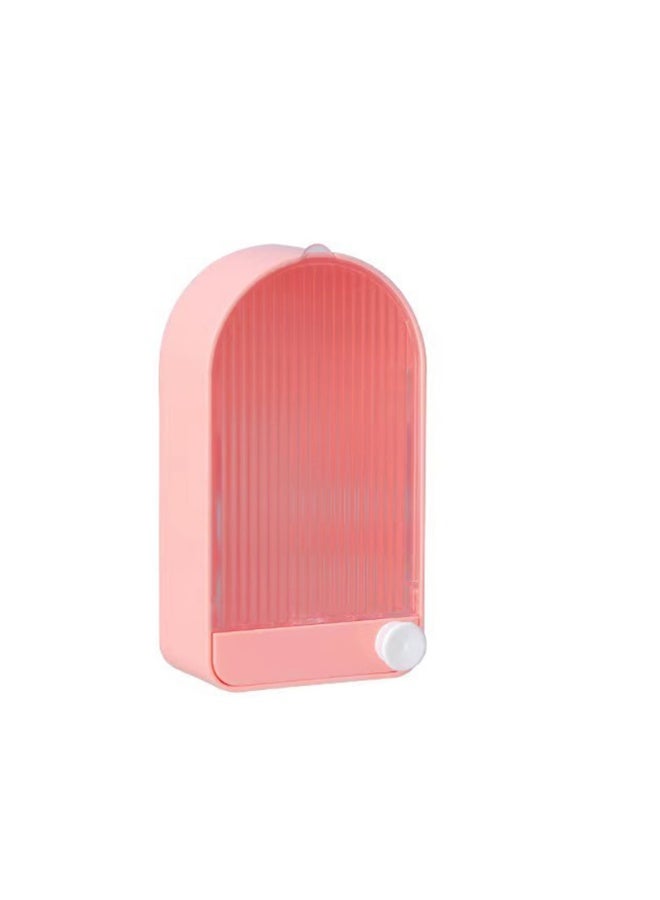 علبة صابون مثبتة على الحائط مع خطاف بغطاء رف تصريف صابون مع خطاف لتخزين صحن صابون المرحاض لحمام الاستحمام - Image 1