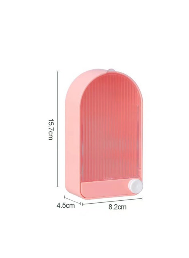 علبة صابون مثبتة على الحائط مع خطاف بغطاء رف تصريف صابون مع خطاف لتخزين صحن صابون المرحاض لحمام الاستحمام - Image 2