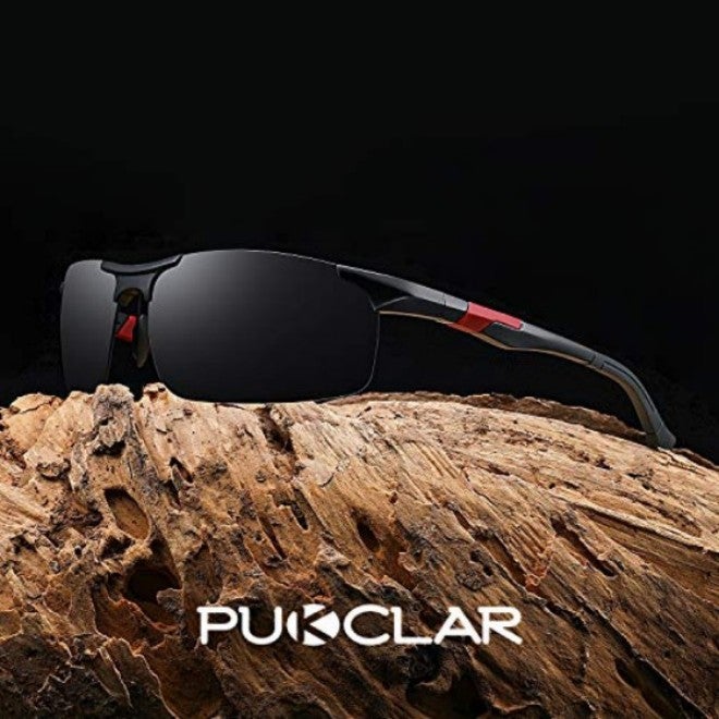 PUKCLAR Mens Sunglasses Polarized Driving Sports Sunglasses Al-Mg Metal Frame Cycling Fishing Golf Goggles - Image 2