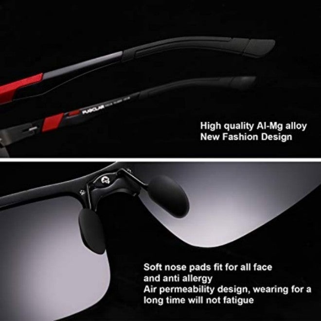 PUKCLAR Mens Sunglasses Polarized Driving Sports Sunglasses Al-Mg Metal Frame Cycling Fishing Golf Goggles - Image 4