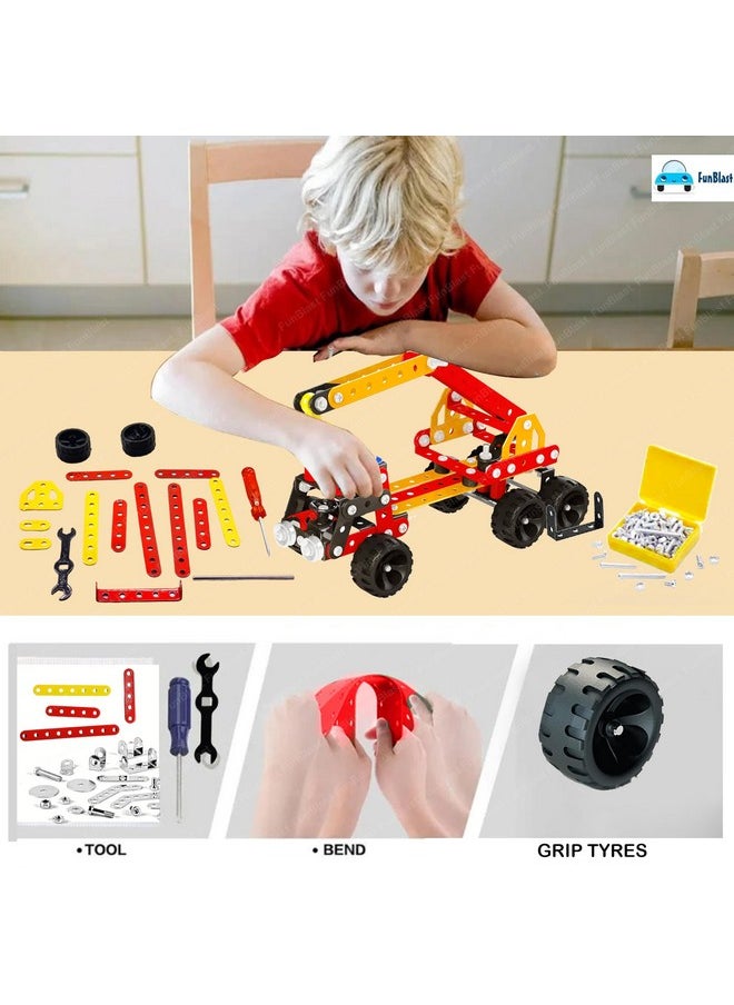 FunBlast FunBlast DIY STEM Toys for Kids - Tow Truck Building Vehicle Play Set, Educational Blocks Building Toys for Kids, Boys, Car Assembly Toys for Kids with Screwdriver (170 Pieces)  - Image 5