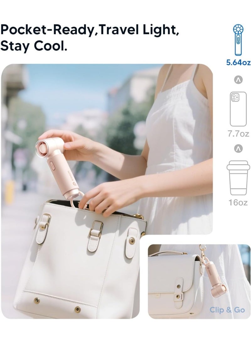 WSKEN Portable Handheld Mini Fan - Custom Small Pocket Design [Powerful 20,000 RPM Turbo Motor & 3,000mAh Battery, Max Life 10 Hours, USB Rechargeable] 5 Velocid - Image 2
