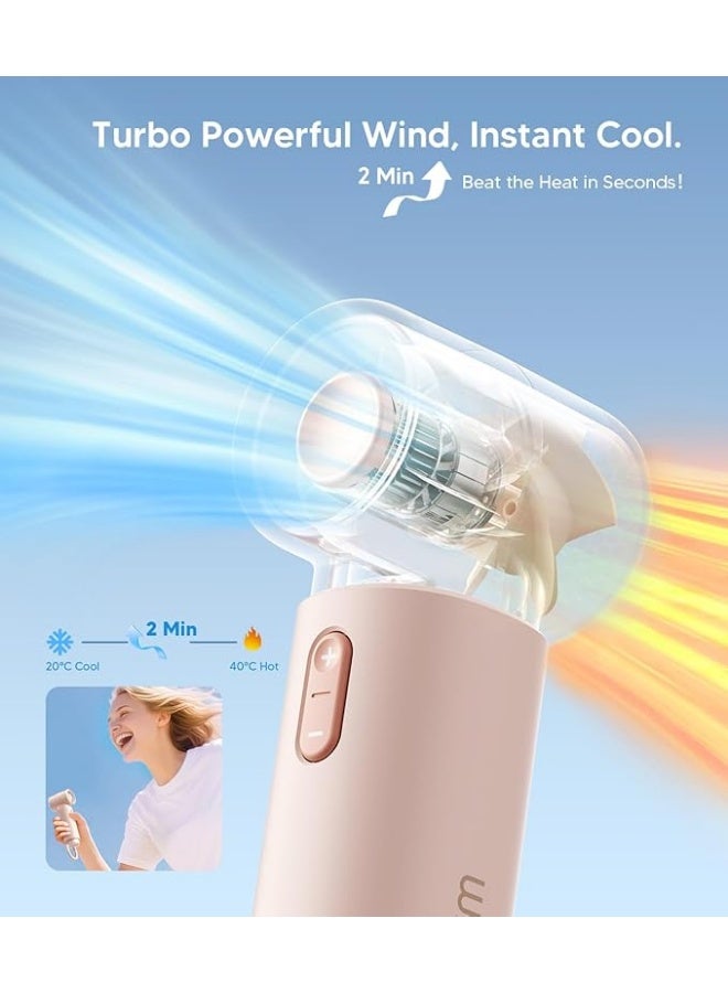 WSKEN Portable Handheld Mini Fan - Custom Small Pocket Design [Powerful 20,000 RPM Turbo Motor & 3,000mAh Battery, Max Life 10 Hours, USB Rechargeable] 5 Velocid - Image 5