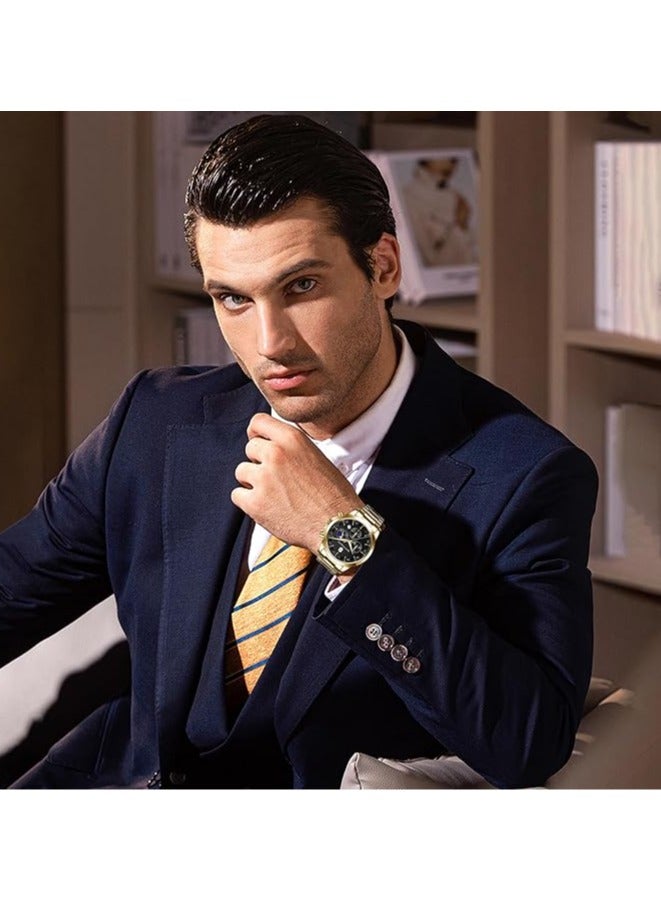 Sapphero Mens Watches Multifunction Chronograph Date Quartz Watch for Men Stainless Steel Band Wrist Watch Gift for Men Casual Business - Image 2