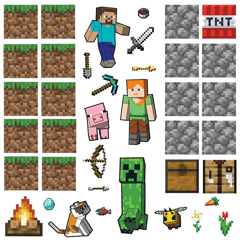 RoomMates Minecraft Blocks Build Your Own Wall Decals, RMK5581SCS - Image 1