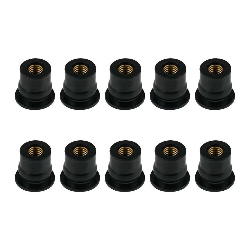 Universal Motorcycle M5 Rubber Well Nuts Windshield Fasteners 5 Pieces Raised Style - Image 2