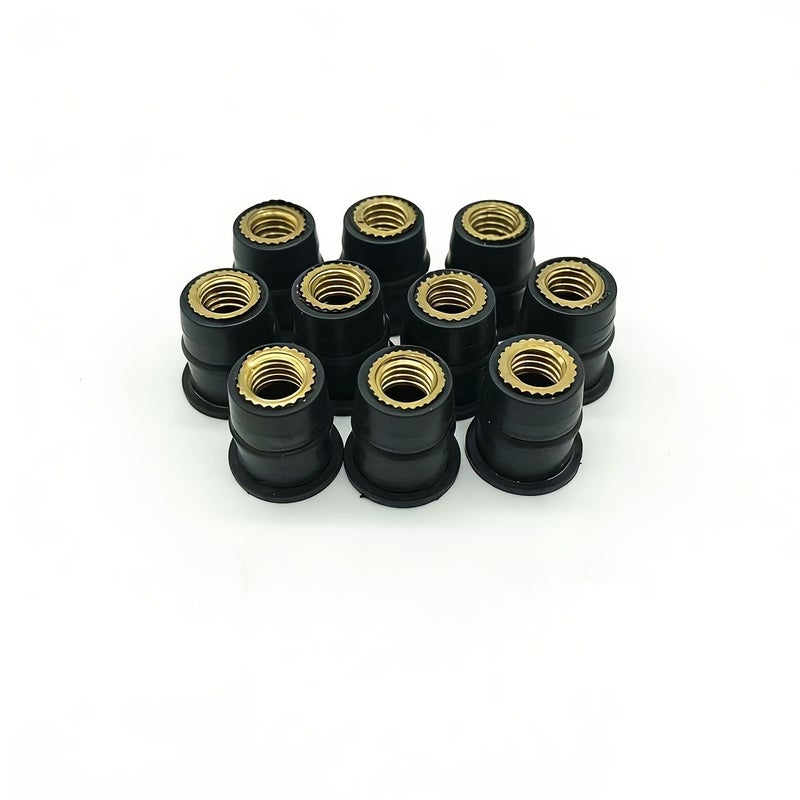 Universal Motorcycle M5 Rubber Well Nuts Windshield Fasteners 5 Pieces Raised Style - Image 5