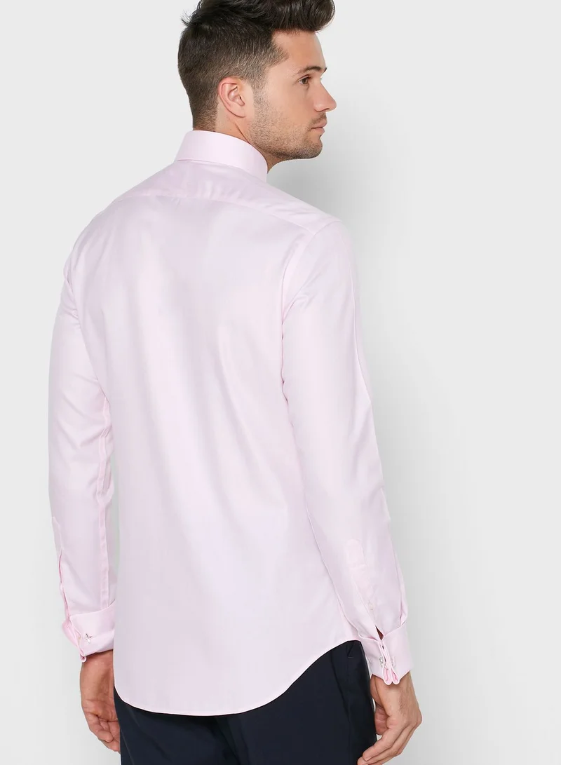 T.M.Lewin Double Cuff Slim Fit Shirt