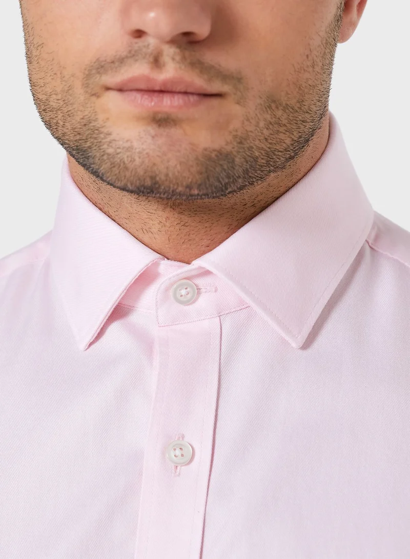 T.M.Lewin Double Cuff Slim Fit Shirt