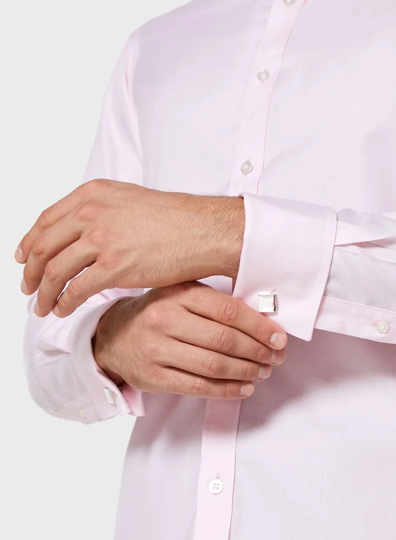 T.M.Lewin Double Cuff Slim Fit Shirt