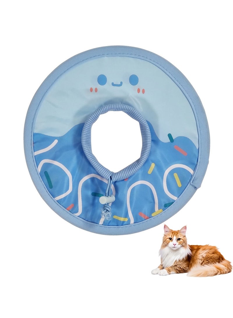 أن ان سي بيتس طوق إليزابيثي ناعم للقطط والكلاب الصغيرة، مخروط قطط مريح مع حزام قابل للتعديل وتصميم مقاوم للماء، يحمي مخروط رقبة الحيوان الأليف لمنع جرح اللعق، 22 سم (أزرق) - Image 1