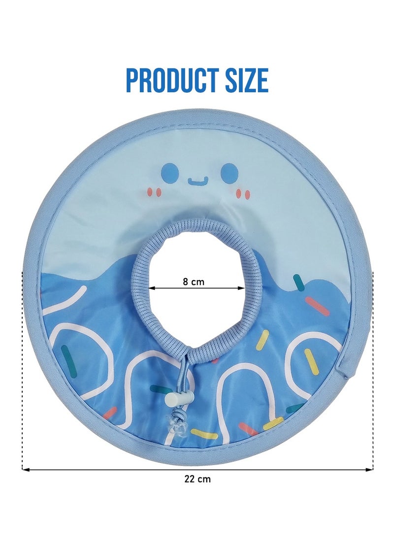 أن ان سي بيتس طوق إليزابيثي ناعم للقطط والكلاب الصغيرة، مخروط قطط مريح مع حزام قابل للتعديل وتصميم مقاوم للماء، يحمي مخروط رقبة الحيوان الأليف لمنع جرح اللعق، 22 سم (أزرق) - Image 2
